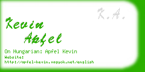 kevin apfel business card